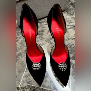Mint Condition ‘Herbert Levine’ Custom Suede and Rhinestone Pumps